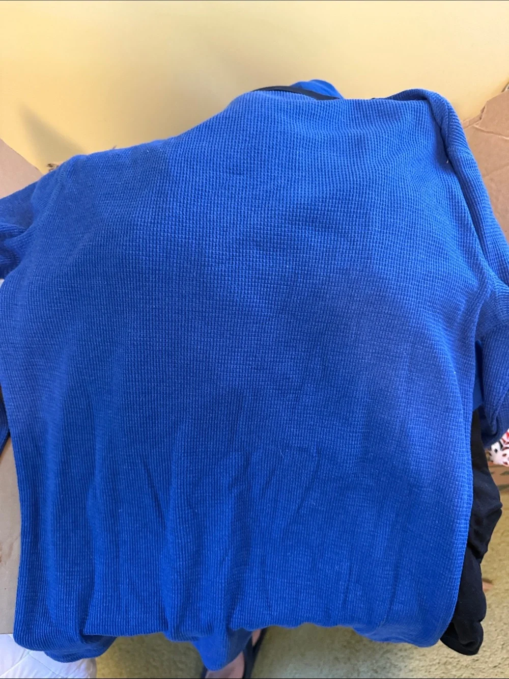 Old Navy Royal Blue Waffle Crewneck with Navy Trim